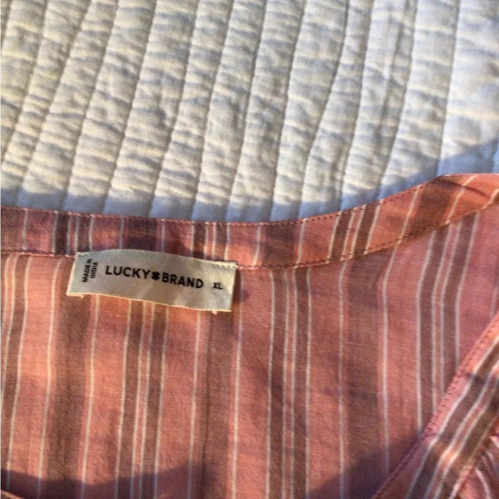 Lucky Brand Pink Striped Blouse - Picture 7 of 8